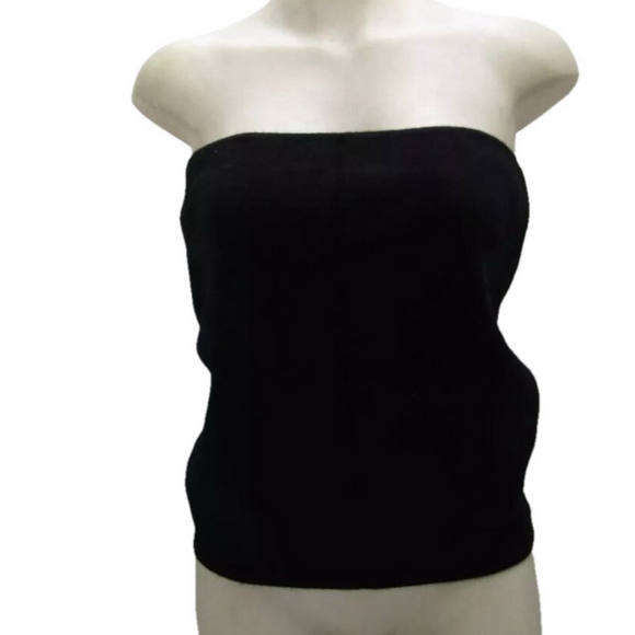 NEW NADAAM Womens Cashmere Signature Cashmere Ribbed Tube Top Size XXL Black - Picture 1 of 13